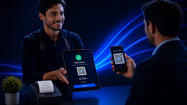 Cobro con QR en un comercio usando la solución de pagos de Intratecbol